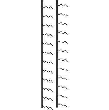 Stojan na víno Nástěnný stojan na 24 lahví vína, práškově lakované železo, černý, 21x22 cm