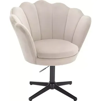 LuxuryForm DESIGN Křeslo FREY VELUR na černém kříži - latte