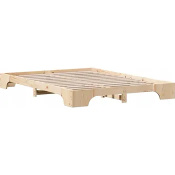 Postel Rám postele z masivního borovicového dřeva 207 x 155,5 x 17 cm