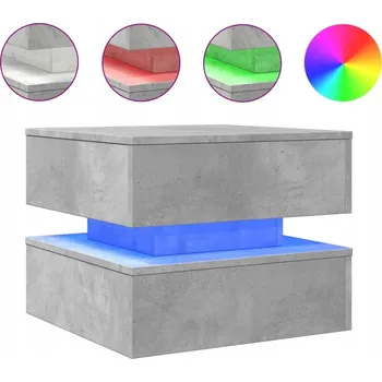 Konferenční stolek LED konferenční stolek s nastavitelnými barvami, dřevěný materiál, 50x50x40 cm
