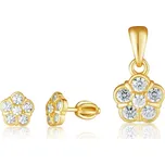 JVD Dámská pozlacená stříbrná souprava se zirkony set SVLS0144SH2GOSR