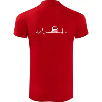 Pánská košile Moje srdce bije pro kamión - Polokošile Victory sportovní (dresovina) - XL ( Červená )