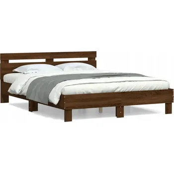 Postel Rám postele hnědý dub 193 x 145 x 70 cm, vhodná matrace 140 x 190 cm