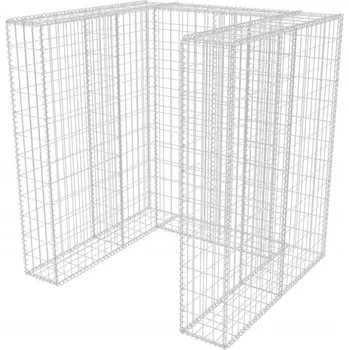 Popelnice Gabionový dekorativní prvek pro zakrytí popelnice, Ocel, 110x100 cm