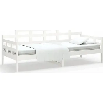 Postel Bílá válenda z masivního borovicového dřeva 203,5 x 96,5 x 76 cm