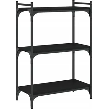 Knihovna Regál na knihy s kovovým rámem, černý, 60x30x86 cm