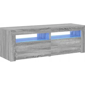 Televizní stolek TV stolek LED RGB, Šedý dub Sonoma, 120x35x40 cm