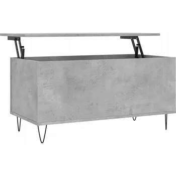 Konferenční stolek Konferenční stolek se zvedací deskou, šedý betonu, 90x44,5x45 cm