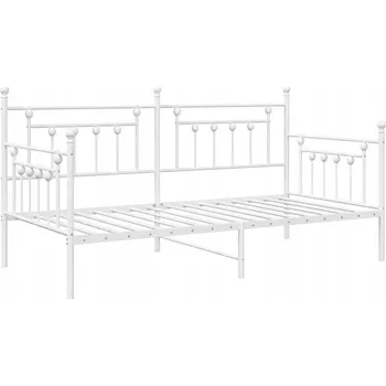 Postel Bílý kovový rám postele denní 207 x 113 x 107 cm