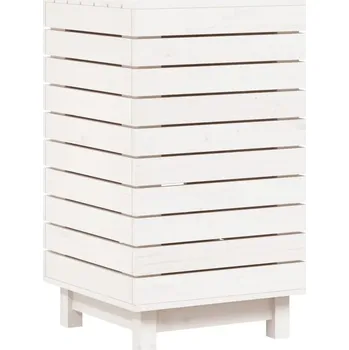 Koš na prádlo Dřevěný koš na prádlo, 44x44x76 cm, bílý