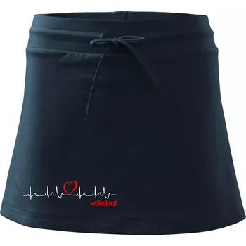 Dámská sukně Moje srdce bije pro Volejbal - Sportovní sukně - two in one - XL ( Námořní modrá (velmi tmavá - téměř černá) )