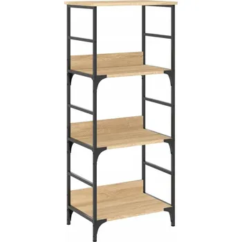 Knihovna Industriální knihovna s ocelovým rámem, dub Sonoma, 50x33x117,5 cm