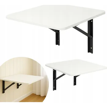 Psací stůl SKLÁDACÍ STOLEK NA ZEĎ BÍLÝ PSACÍ STŮL 50 x 60 x 1,8 cm LAMINOVANÝ POLICE