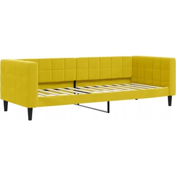 Pohovka Rozkládací pohovka s funkcí spaní 223x90x68 cm, žlutá, sametová