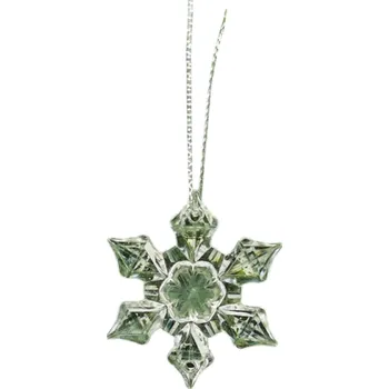 Vánoce Sada 5 ks průhledných sněhových vloček 4,3 cm Plastová ozdoba na stromek s očkem pro zavěšení