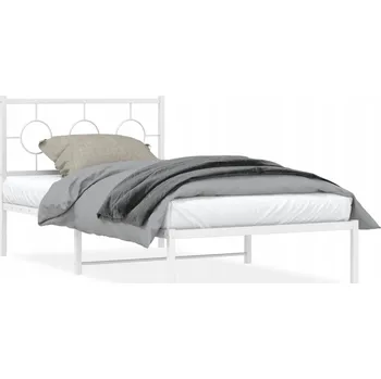 Postel Bílý kovový rám postele 196 x 105 x 91 cm s úložným prostorem