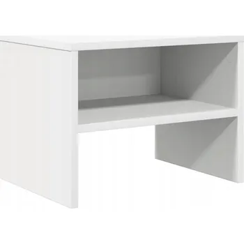 Noční stolek Noční stolek z dřevěného kompozitu, bílý, 40x30x30 cm, s otevřenou přihrádkou