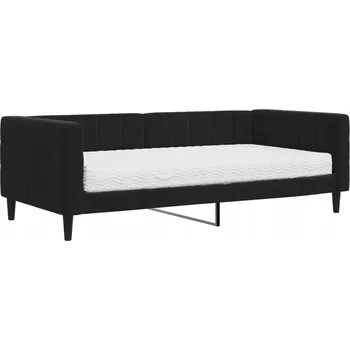 Pohovka Černá pohovka s funkcí spaní a matrací 213 x 100 x 68 cm