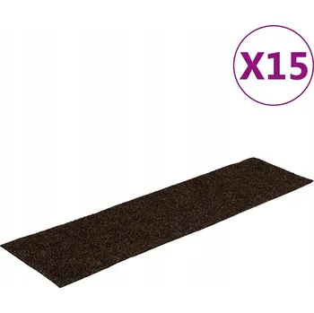 Rohožka Protiskluzová rohožka na schody z vpichované textilie, hnědá, 76x20 cm, 15 kusů