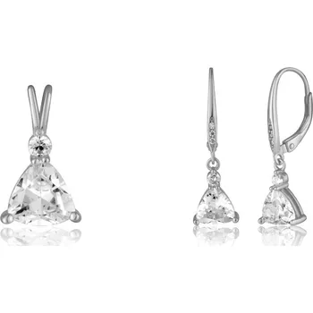 Náušnice JVD Dámská stříbrná souprava se zirkony set SVLS0153SH2BI00