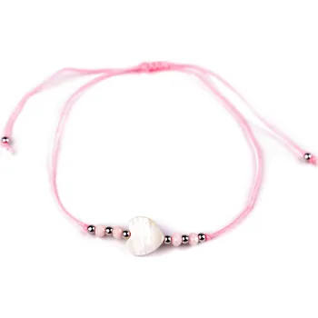 Náramek Náramek shamballa perleťové srdce, malé, 3 růžová nejsv.