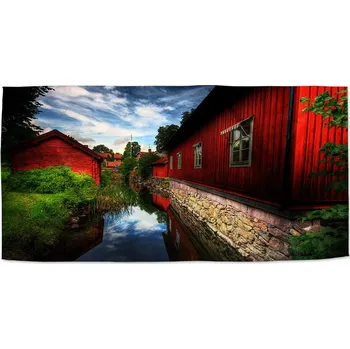 Osuška Sablio Ručník Červený dům - 50x100 cm