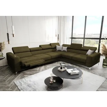Sedací souprava Nábytek PEGAS s.r.o. Rohová sedací souprava TOSCANIA MAX , relax 320×250 - pravá, olivová