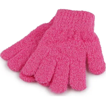 Rukavice Dětské pletené rukavice froté, střední, 5 pink