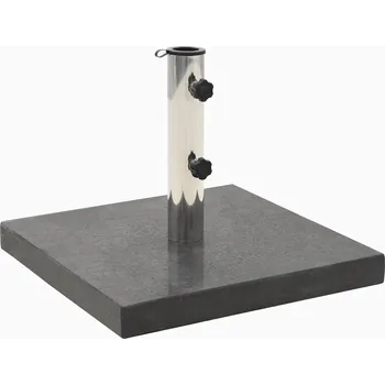 Stínicí technika Základna pod slunečník z granitu a nerezové oceli, černá, 45x45x5 cm, 28 kg