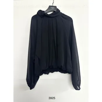 Dámská halenka Halenka s vázáním UNIKA 3925 barva: černá, velikost: S/M