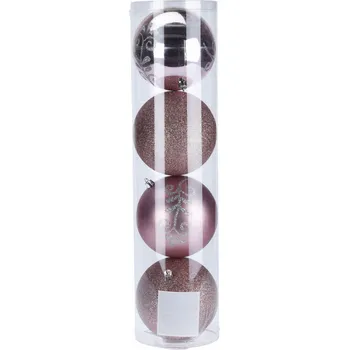 Vánoce Vánoční Koule zdobená vánoční koule 12 cm 4 ks