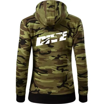 Dámská mikina Dive potápěč - Dámská mikina trendy zipper s kapucí - XL ( Zelený maskáč )