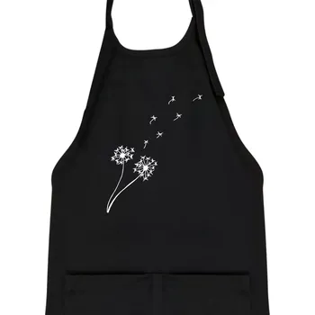 Kuchyňská zástěra Pampeliška - Dětská zástěra na vaření - Univerzální velikost ( Černá )