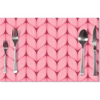prostírání Sablio Prostírání Růžové pletení z vlny: 40x30cm