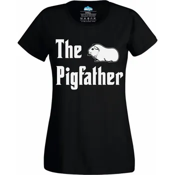 Dámské tričko The Pigfather Kmotr Morčat (Velikost: 4XL, Barva: Černá)