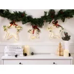 Sada 3 vánočních ozdob bílá jedlové dřevo vánoční hvězdy s LED světýlky ručně vyrobené tradiční styl Beliani