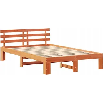 Postel Rám postele z masivního borovicového dřeva 140 x 190 cm, hnědý