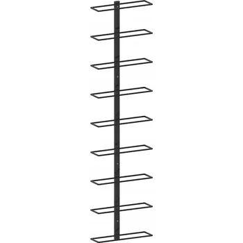 Stojan na víno Stojan na víno pro 9 lahví, práškově lakované železo, černý, 24x8x98 cm