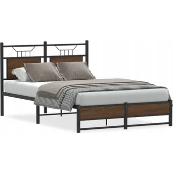 Postel Rám postele s čelem, hnědý dub, 207x126x91,5 cm