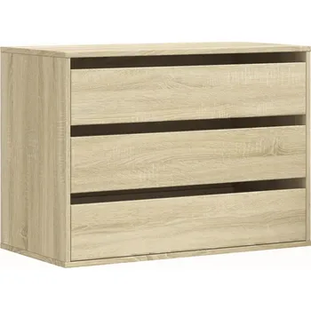 Komoda Klasická komoda se 3 zásuvkami, Dub Sonoma, 80x41x58 cm