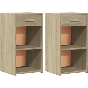 Noční stolek Noční stolek se zásuvkou a policemi, dub sonoma, 35x34x65 cm