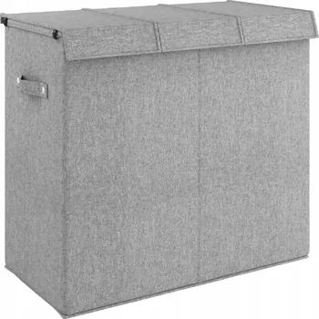 Koš na prádlo Koš na prádlo se 3 přihrádkami a úchyty, šedý, 64,5 x 34,5 x 59 cm