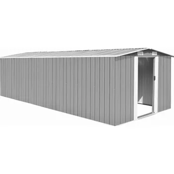 Zahradní domek Zahradní domek z pozinkované oceli, šedý, 257x580x181 cm
