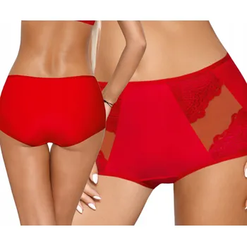 Dámské spodní prádlo Kalhotky Cassi s vysokým pasem - červená XL