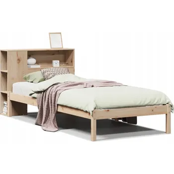 Postel Postel s regálem z masivního borovicového dřeva, rozměry 229,5 x 96 x 82 cm