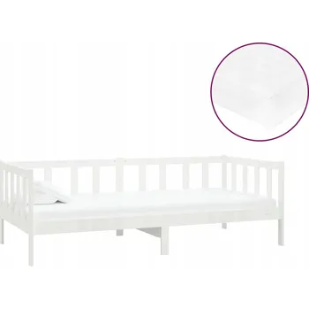 Postel Bílá válenda s matrací 90x200 cm z masivního borovicového dřeva