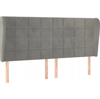 Čelo postele Uszak z Aksamitu Nastavitelné Světle šedé 163x23x118/128 cm