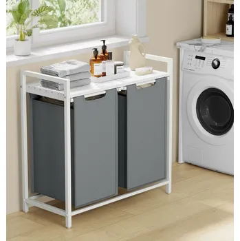 Úložný box Koš na prádlo | světle šedý