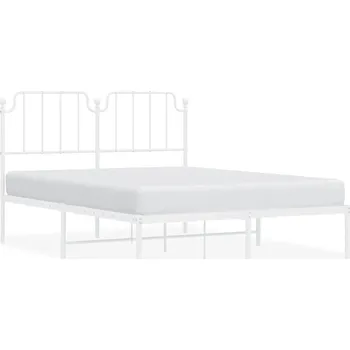 Postel Bílý kovový rám postele 196 x 142 x 102 cm s úložným prostorem