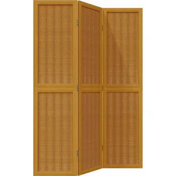 Paraván Paraván z masivního dřeva Paulownia a bambusu, hnědý, 105-110x160 cm